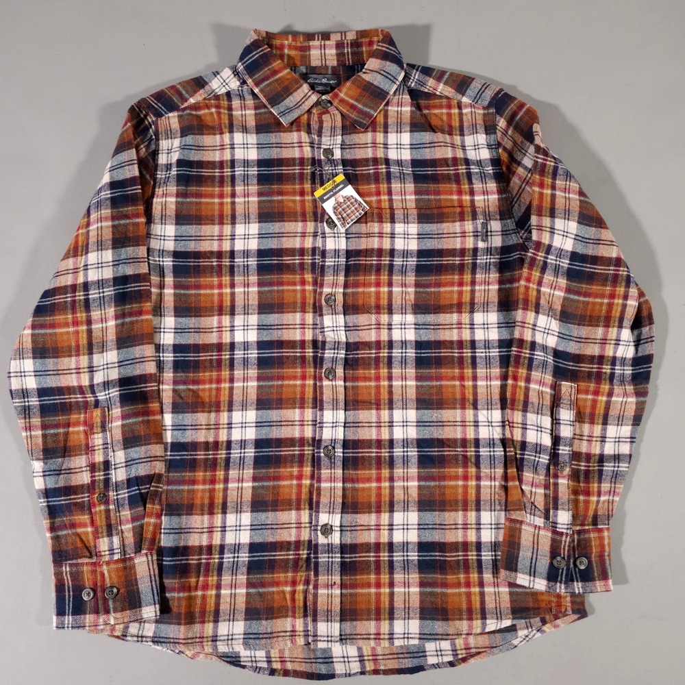 Eddie Bauer Bristol Flannel‎ Mens Medium Multicolor Plaid Button Down Shirt